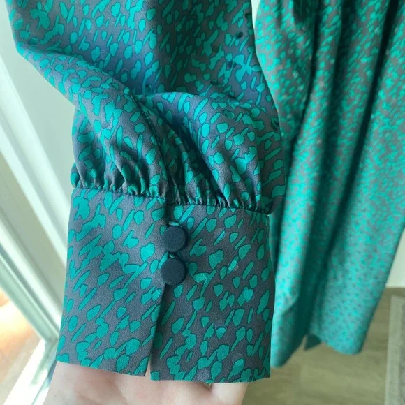 Lafayette 148 New York - Clementine Belted Silk Dress - Wintergreen Multi - XL - Picture 7 of 8